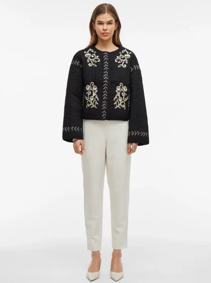 Sky Embroidered Jacket - Black