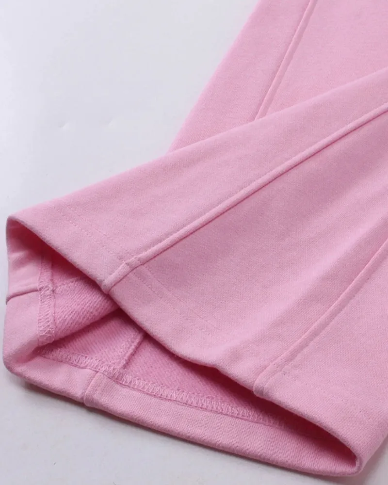 Solid Color Knit Patchwork Flare Sweatpants