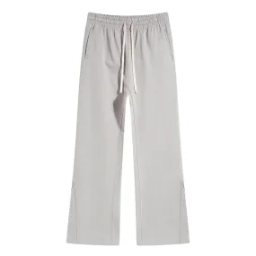 Solid Color Knit Patchwork Flare Sweatpants