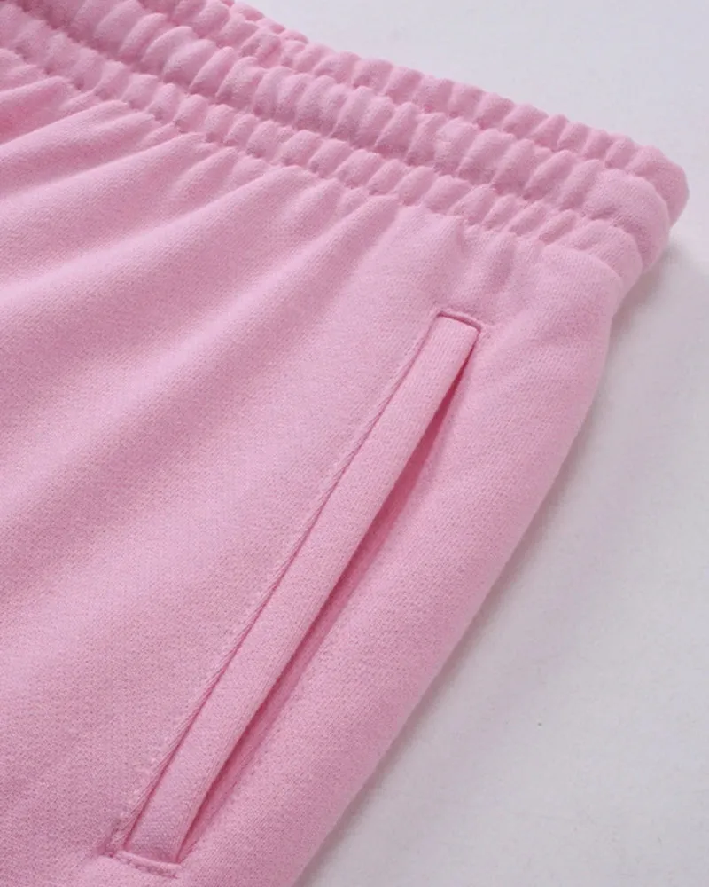 Solid Color Knit Patchwork Flare Sweatpants