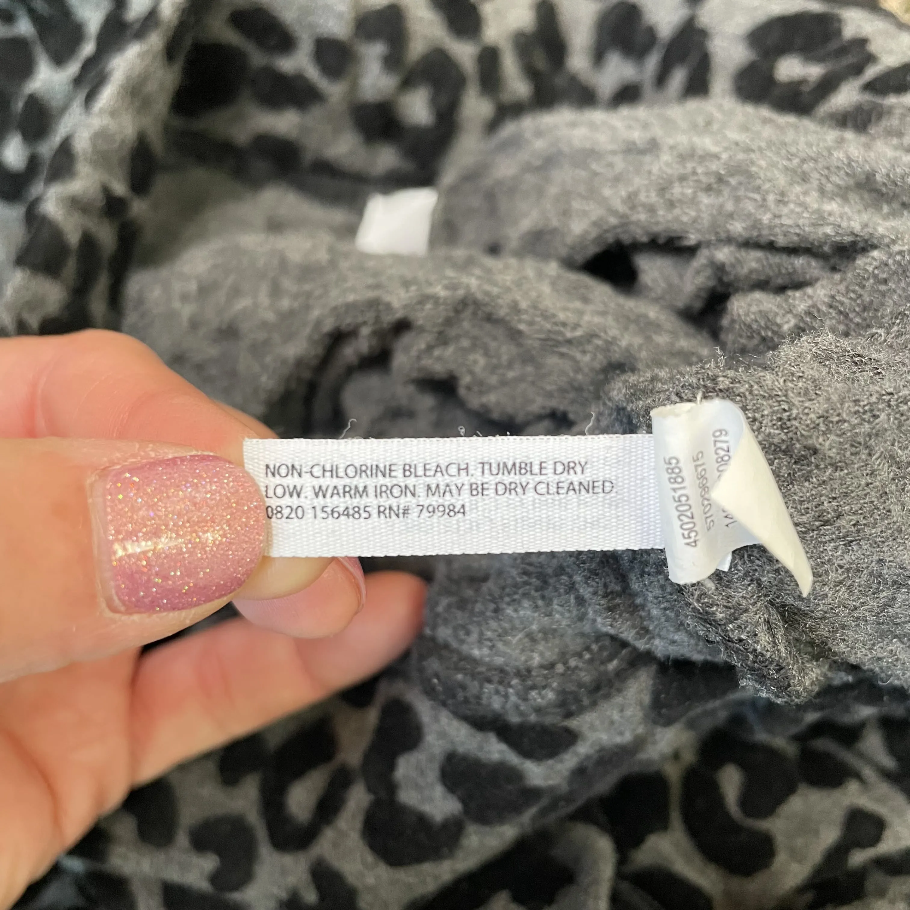 Soma Wknd | Women's Gray and Black Velour Leopard Print Lounge Set | Size: L