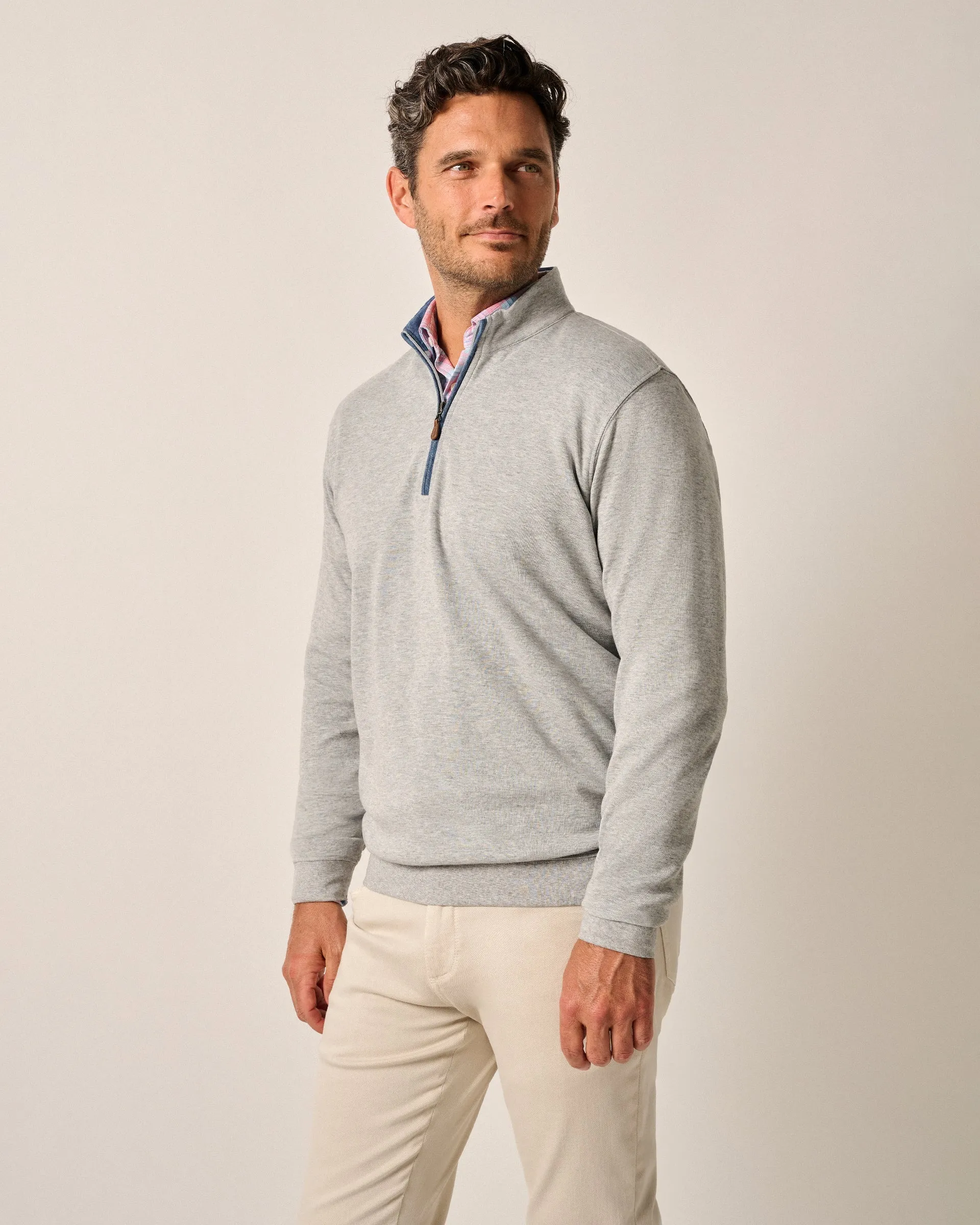 Sully 1/4 Zip Pullover in Light Gray