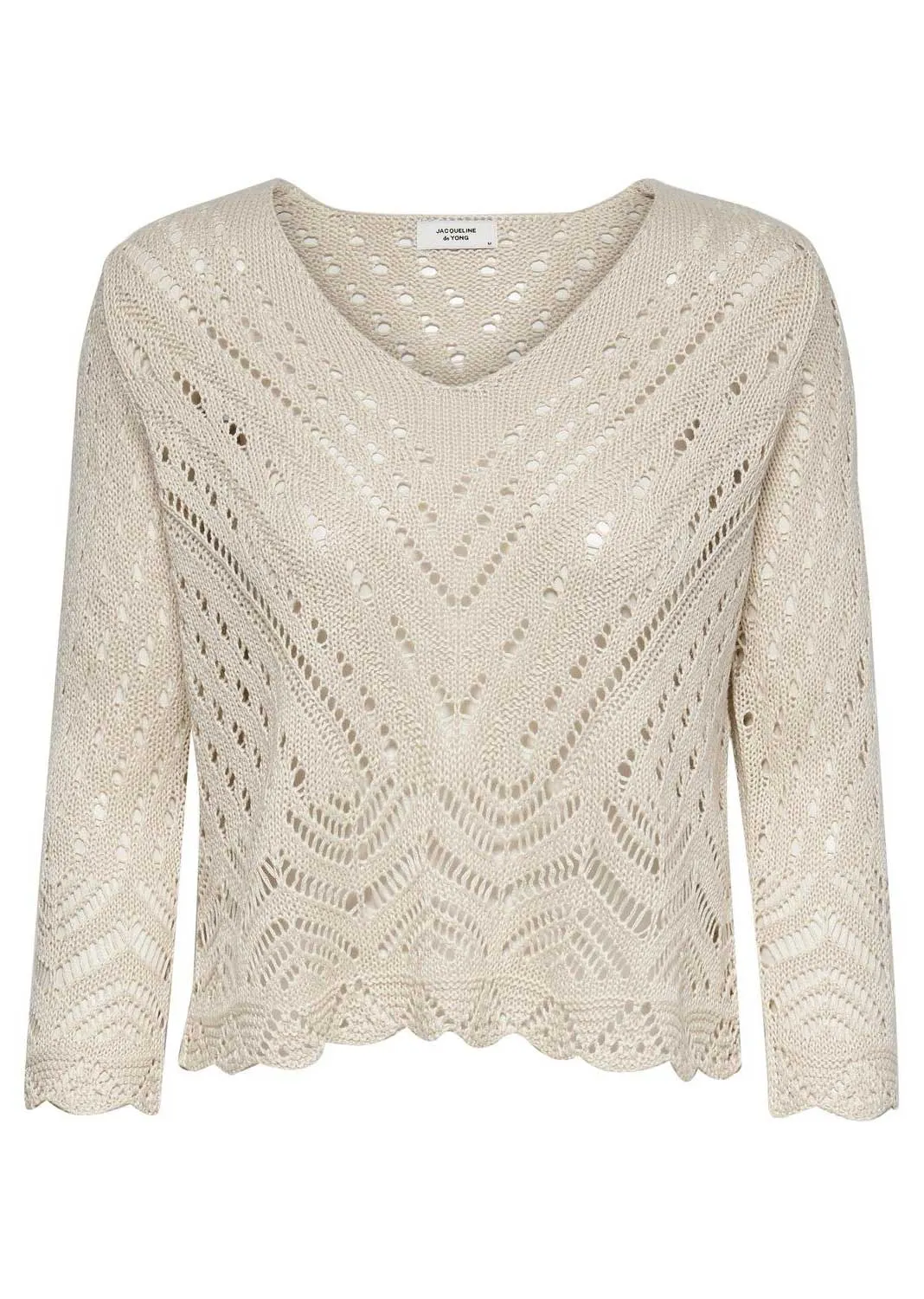 Sunni Crochet Knit Top in Cream