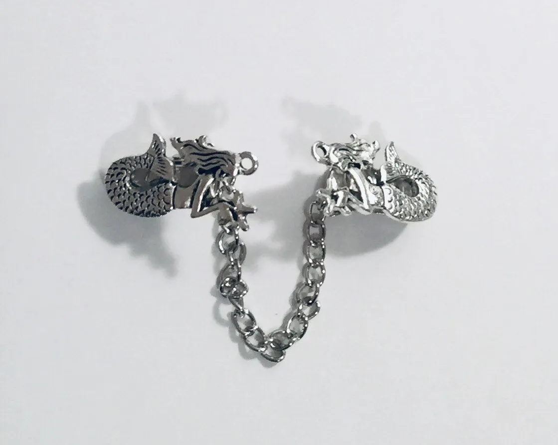 Sweater Clips Tropical Mermaid Sweater Clip Cardigan Clasp Silver Gift Gifts for Her by Fabulici