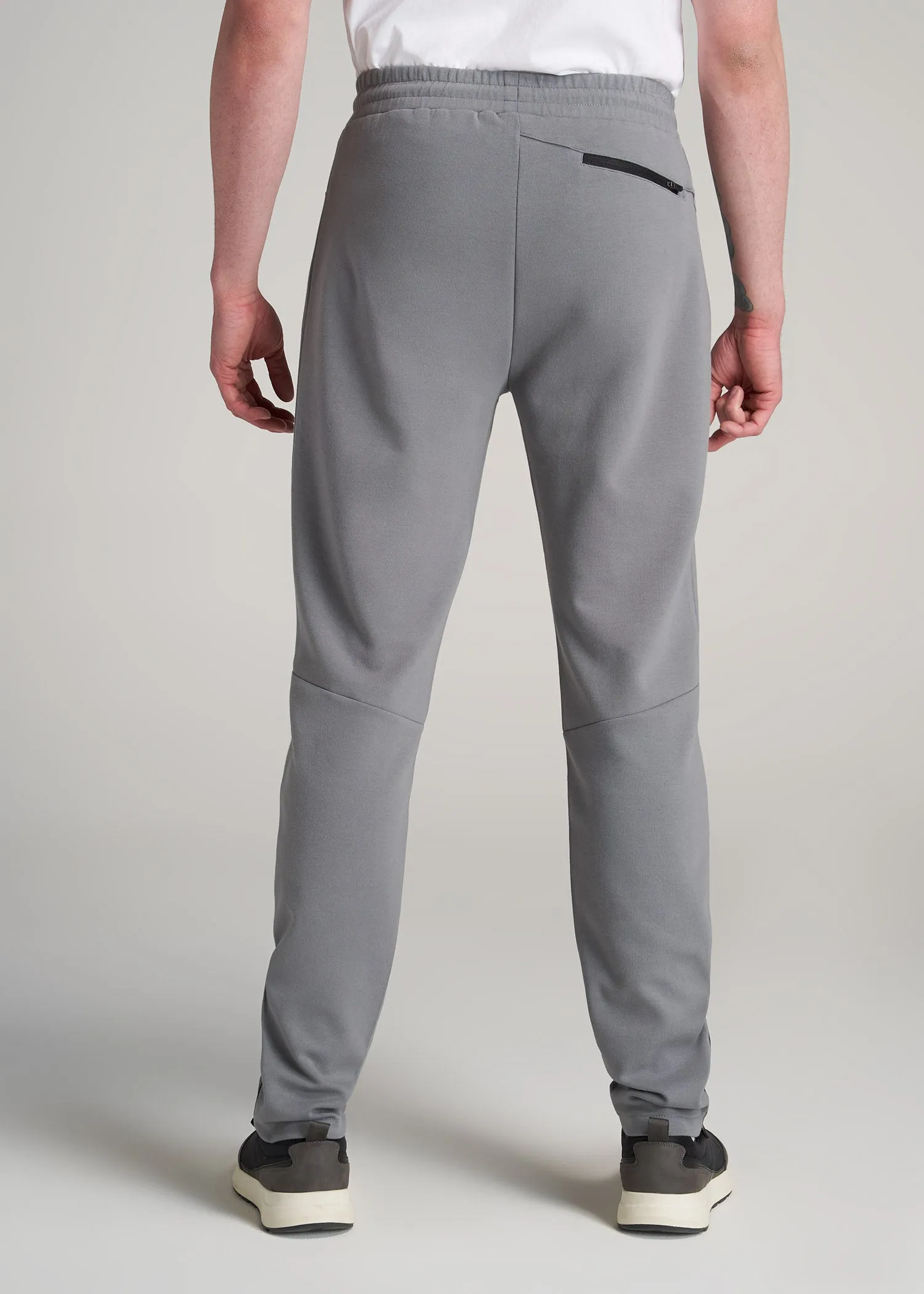 Tall Men's Tech-Knit Zip Joggers in Fossil Grey