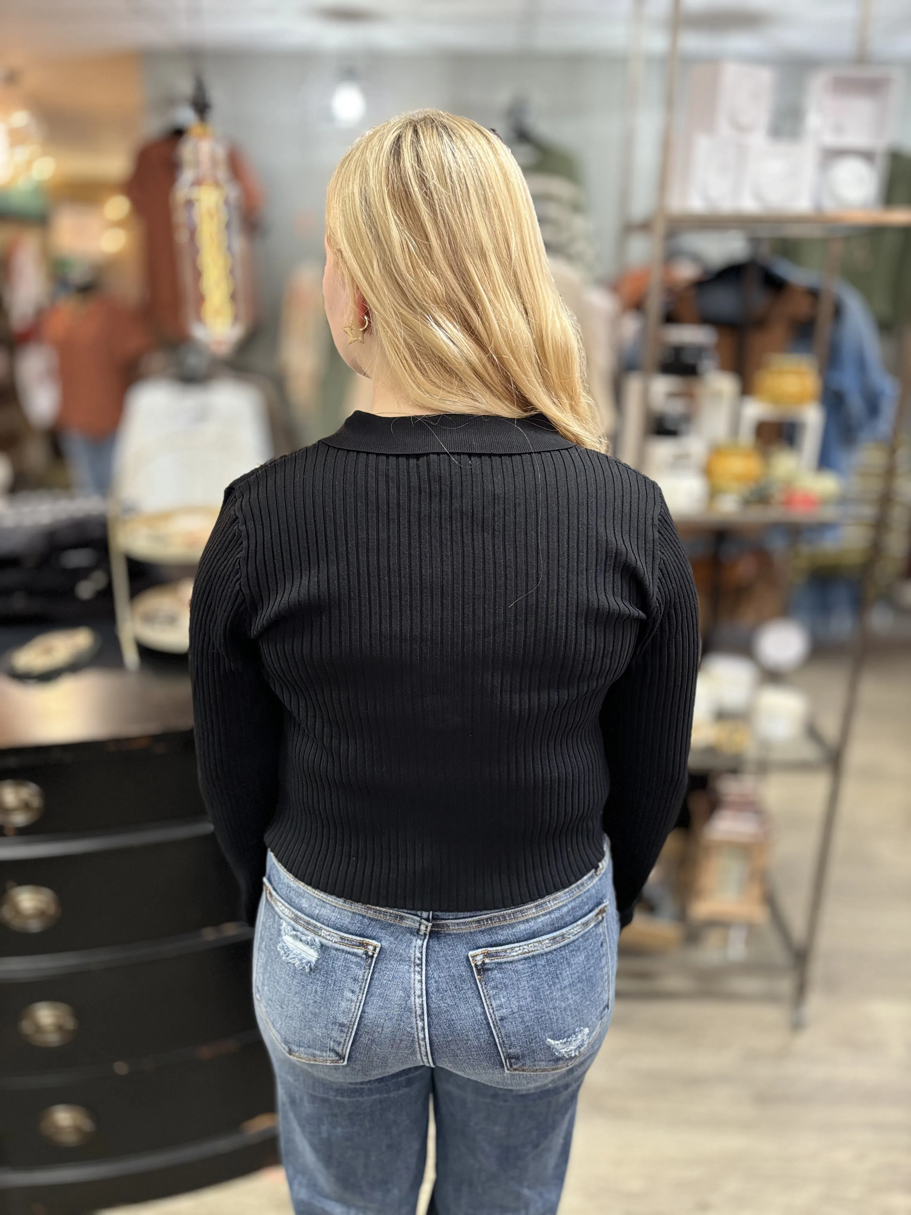 The Ivy Polo Crop Sweater