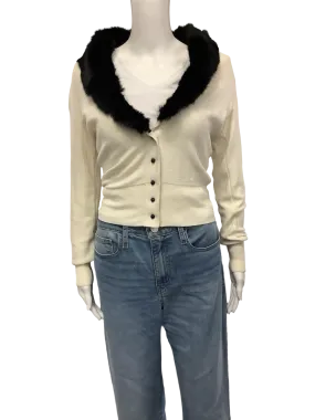 Tracey Reese Cardigan Faux Fur Collar Size: S
