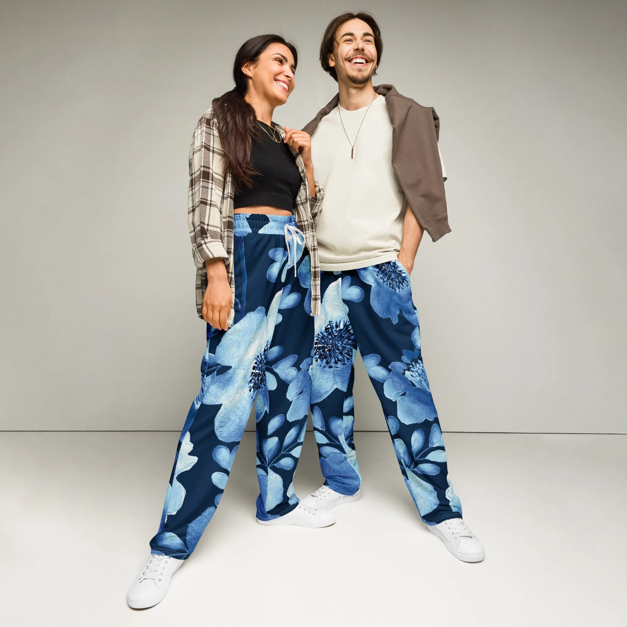 Valentines Day Wide Leg Joggers - Flower (Glamourange Valentine Day Gifts Wide Leg Joggers - Design 0011)