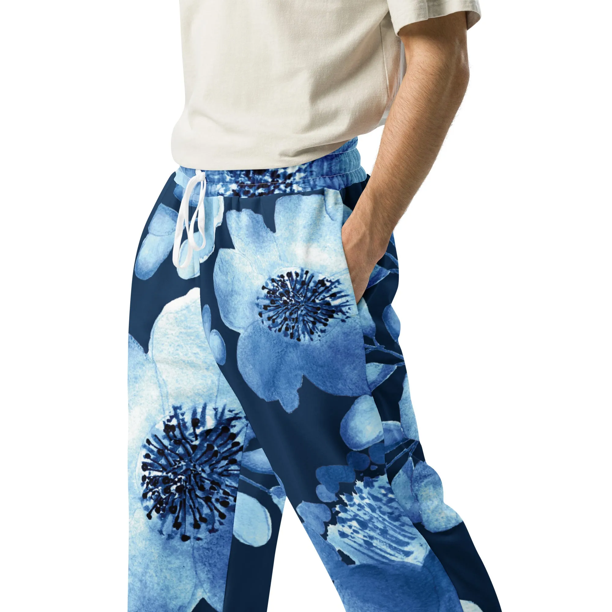 Valentines Day Wide Leg Joggers - Flower (Glamourange Valentine Day Gifts Wide Leg Joggers - Design 0011)