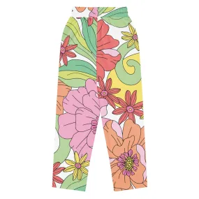 Valentines Day Wide Leg Joggers - Flower (Glamourange Valentine Day Gifts Wide Leg Joggers - Design 0016)