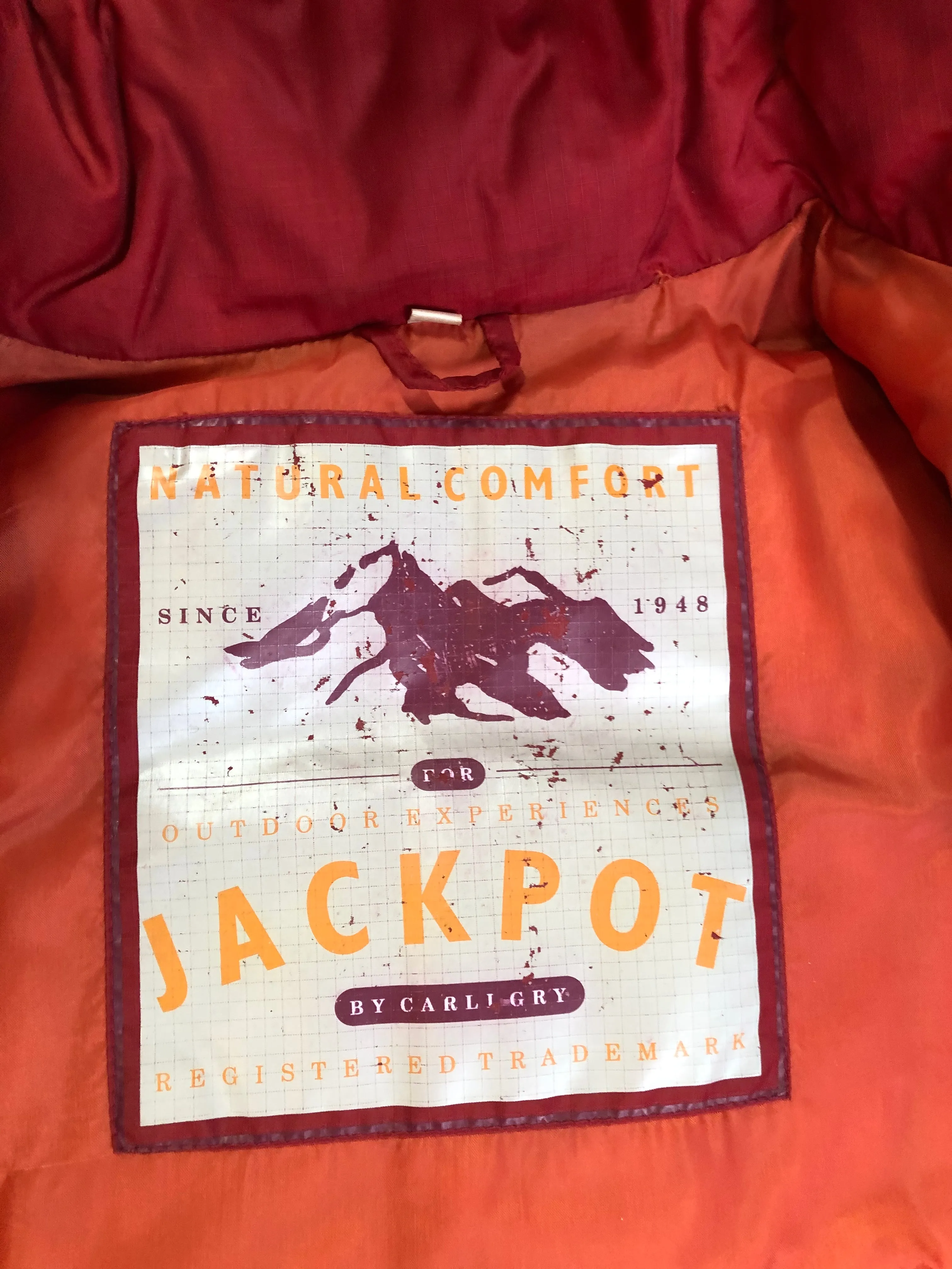 Vintage Jackpot by Carli Gry Red Down-FIlled Puffer Jacket