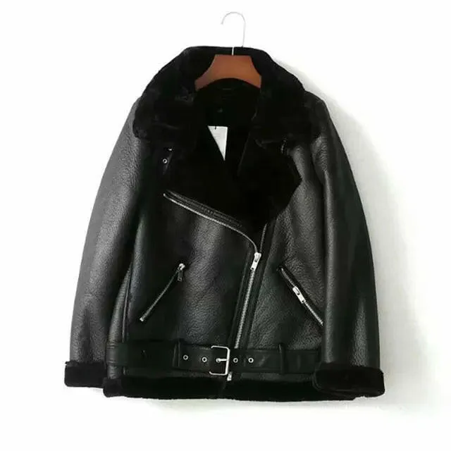 Warm Winter Faux Leather Jacket