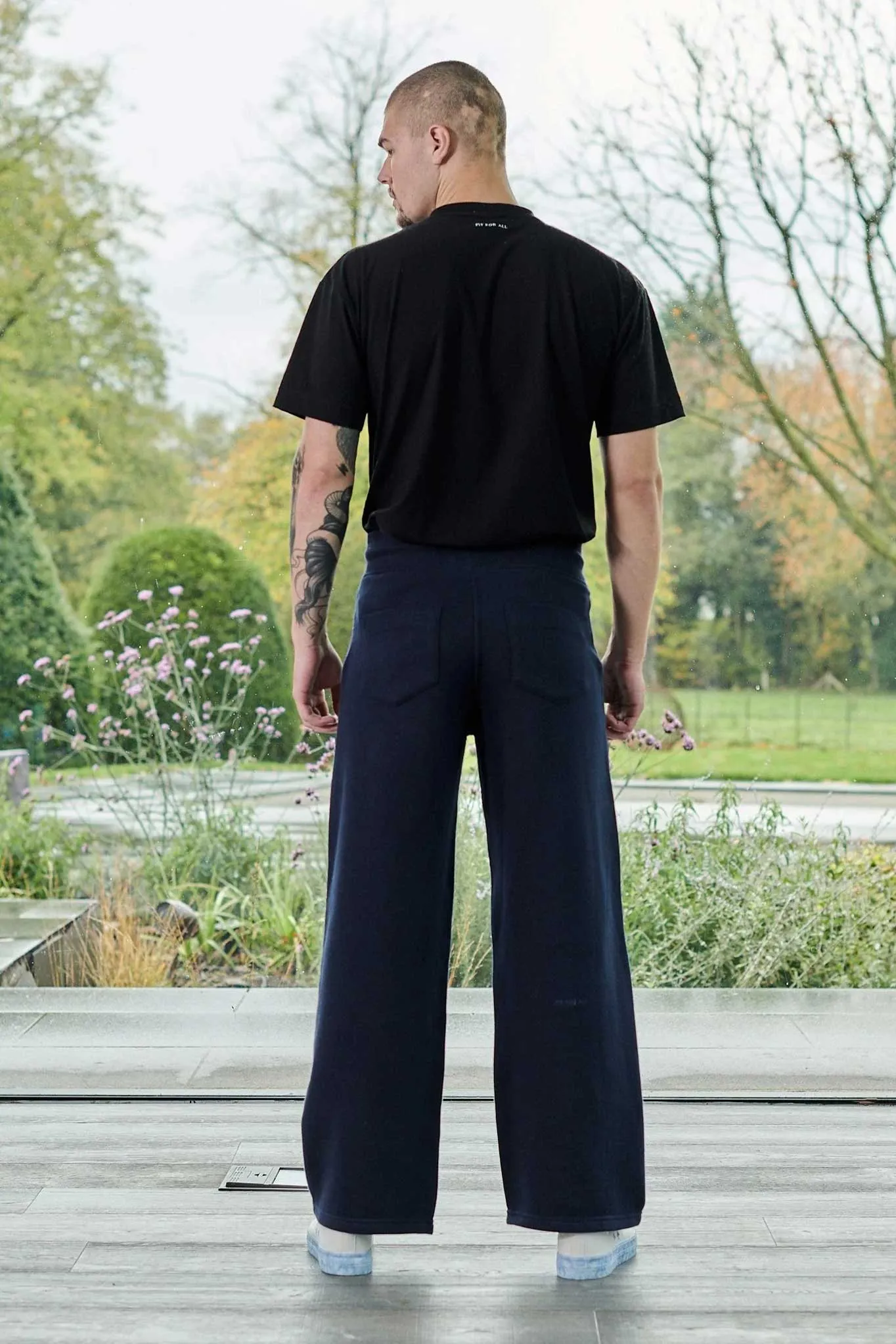 WIDE LEG JOGGERS - DARK NAVY