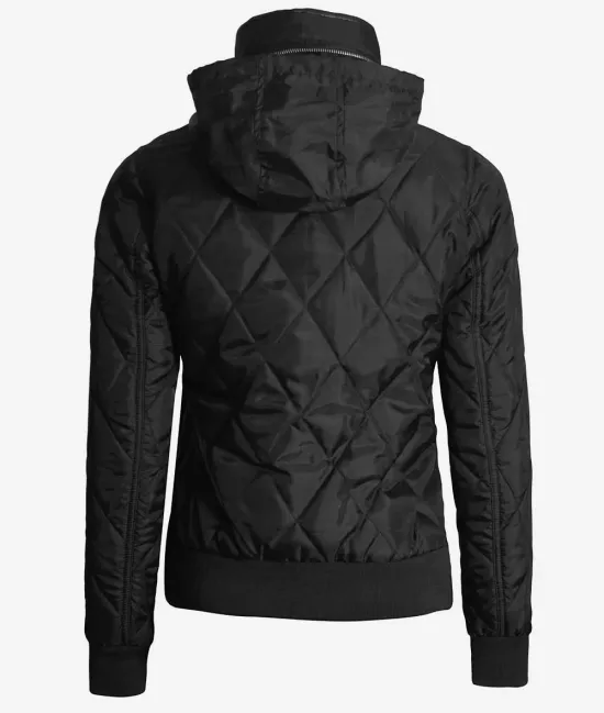Womens Black Quilted Jacket - Tailored Fit Outerwear