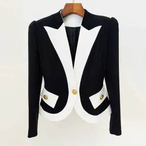 Womne's Flared Shape Jacket 2 patch Pockets Blazer