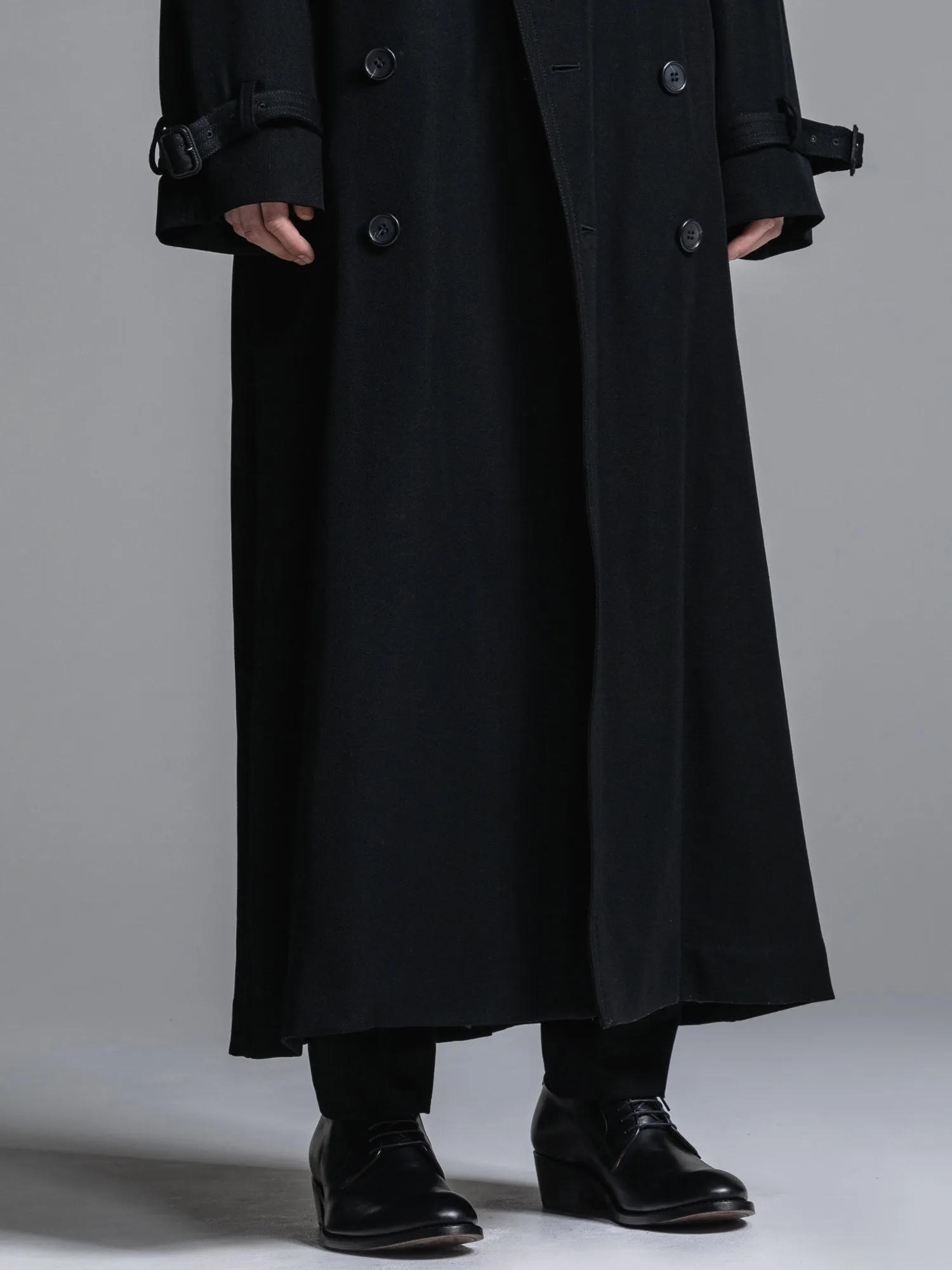 WOOL GABARDINE OVERSIZED MAXI TRENCH COAT [2025S/S]
