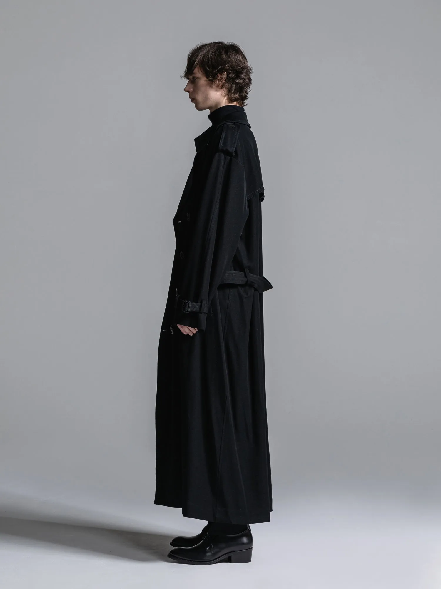 WOOL GABARDINE OVERSIZED MAXI TRENCH COAT [2025S/S]