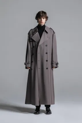 WOOL GABARDINE OVERSIZED MAXI TRENCH COAT [2025S/S]