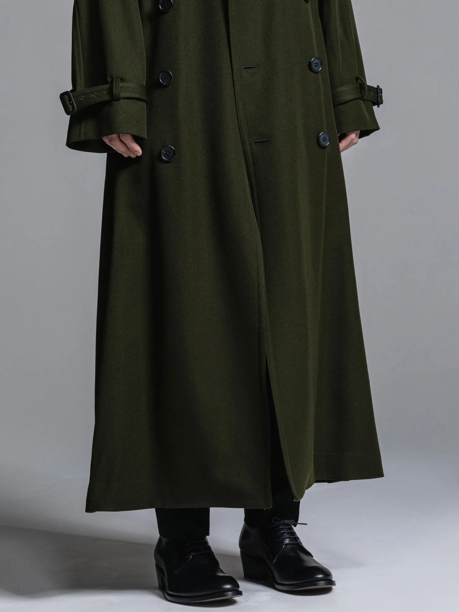 WOOL GABARDINE OVERSIZED MAXI TRENCH COAT [2025S/S]