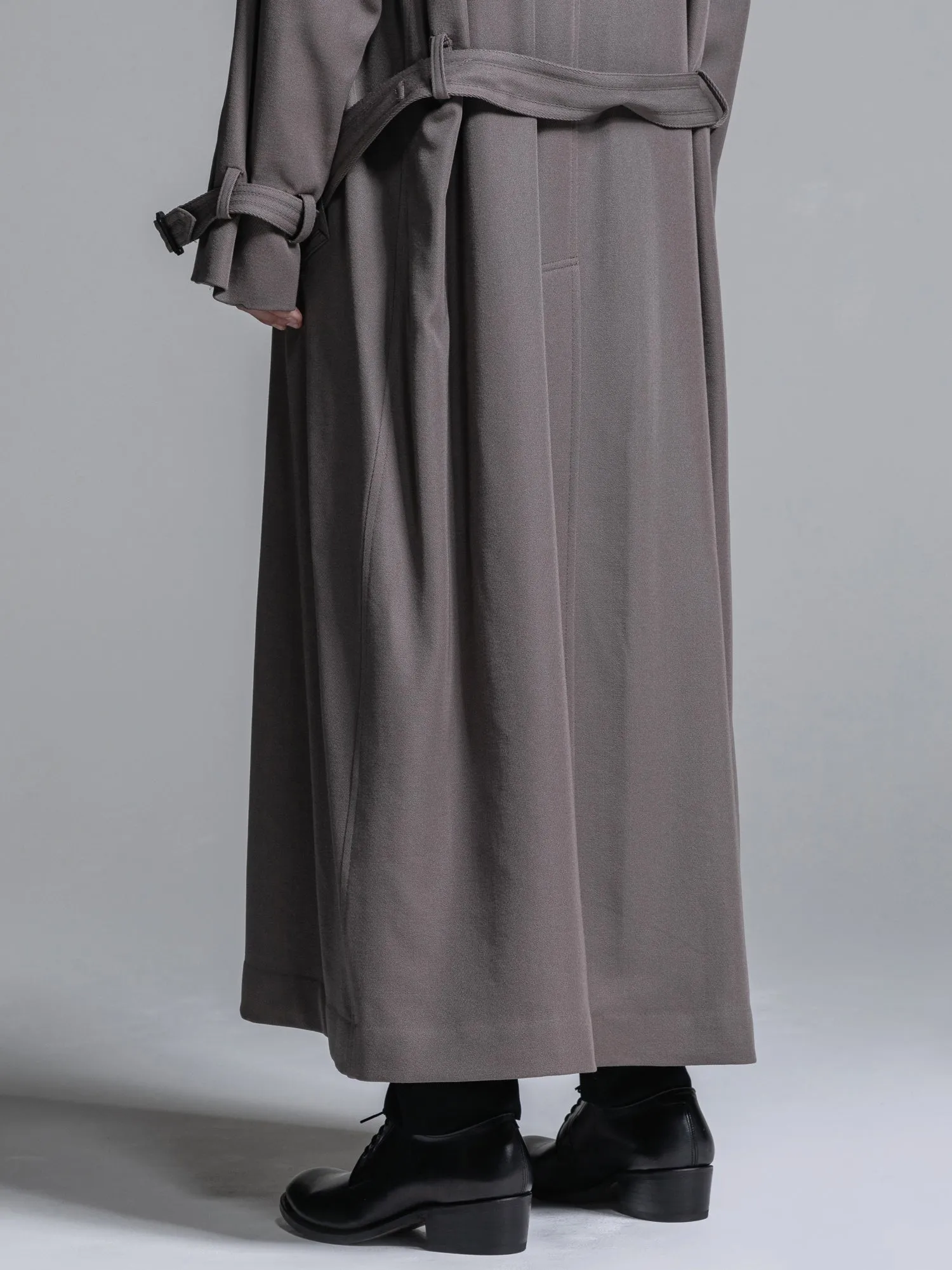 WOOL GABARDINE OVERSIZED MAXI TRENCH COAT [2025S/S]