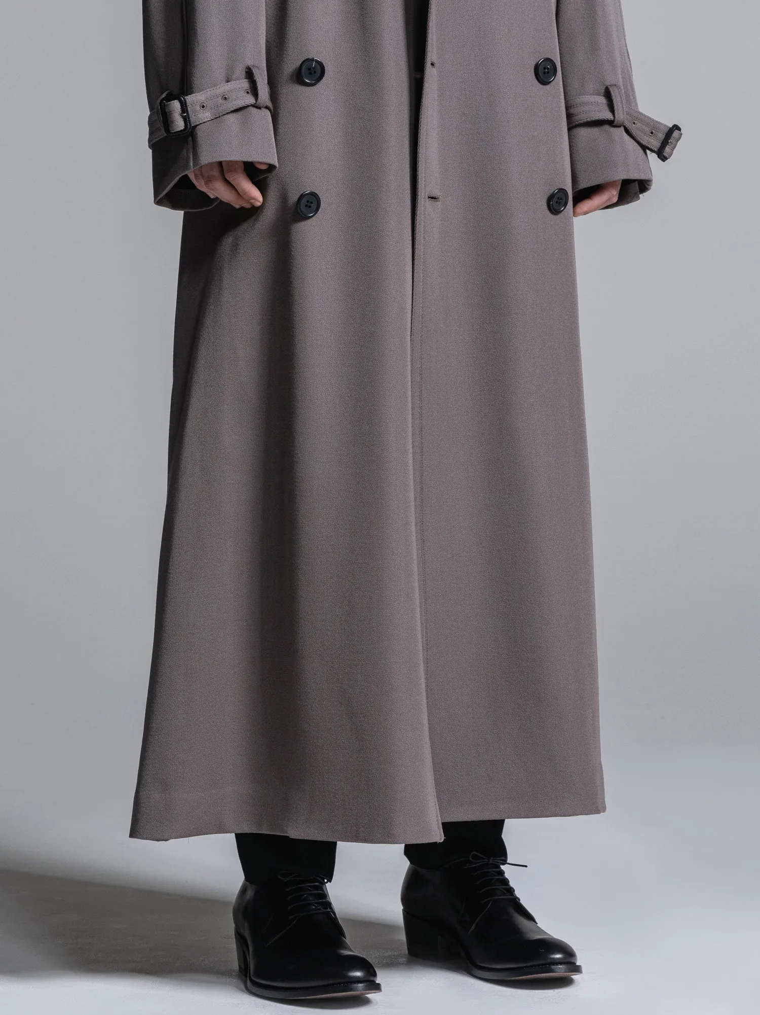 WOOL GABARDINE OVERSIZED MAXI TRENCH COAT [2025S/S]